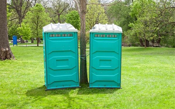 Corporate event restroom trailer
