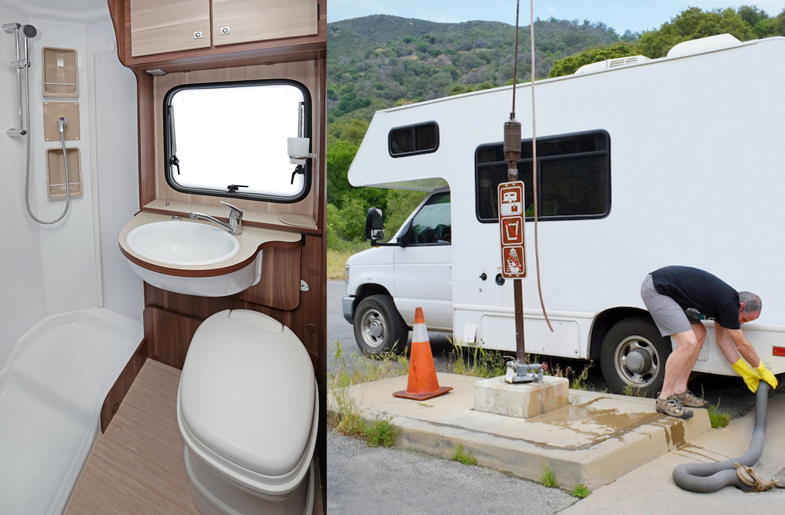 RV and camper portable toilets